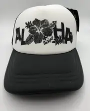 Dakine Aloha One Size Black And White Snapback Foam Trucker Cap Hawaii+Fun!