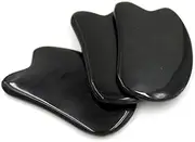 WOFASHPURET 2Pcs Natural Black Buffalo Horn Scraping Plate Gua Massage Tool for Body Scraping Therapy Skin Nourishment Hydration Traditional Chinese Acupuncture Massage Board
