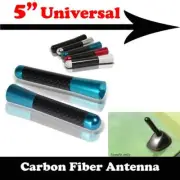 5" Stubby Real Carbon Fiber Aluminum Short Antenna Blue Screws For NISSAN Car (for: Nissan)