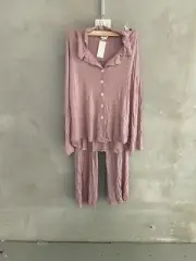Anko Button Front Stretch womens pyjamas Set Wood rose Colour Sz 6 Bnwt G48