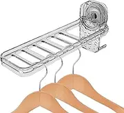Wall Mounted Drying Rack - Foldable Laundry Hanger, Travel Drying Rack | Laundry Room Wall Mount Drying Racks, Adjustable Towel Holder and Clothes Drying Solution with 6 Holes for Home