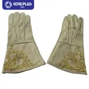 Civil War US Union Embroidered Buff Leather Gauntlet Gloves Large-Multiple Color