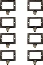 8PCS Antique Zinc Alloy Card Holder Drawer Pulls Tag Frame Pulls Cabinet Frame Handles File Label Frame Drawer Pulls Card Catalog Drawer Pulls