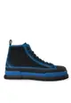 Dolce & Gabbana Black Blue Canvas Cotton High Top Sneakers Shoes