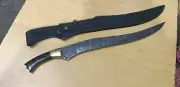 Custom Handmade Knife King's Damascus Steel Sharp Muslin Sword