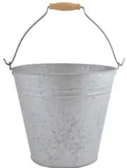 Esschert Design OZ48 Large Zinc Bucket with Handle, 9.5 L