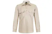 Workcraft Mens 1/2 Button Cotton Shirt WS3029 - Cream