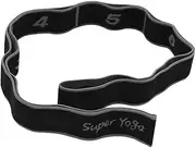 Yoga Stretch Strap, Stretching Band Strap with 8 Intensity Levels, Fitness Elastic Band, Segmented Resistance Band for Yoga, Latin, Pilates, Dance, Fitness (Grey)