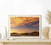Cloudy Sky & Sandy Desert Illustration Poster Premium Quality Choose your Size