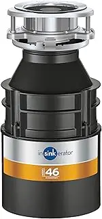 [InSinkErator] Model 46 Waste Disposal Unit - Food Waste Disposal Unit for Sink Use w/Instruction Manual - Kitchen Sink Accessories and Gadgets - ‎15.9 x 15.9 x 31.8 cm - Black