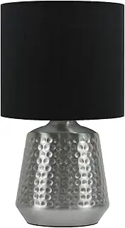 Lexi Lighting Hyde Touch Table Lamp, Bedside Lamp in Black Colour, 35cm Height, E27 Lamp Holder, Linen Fabric Shade with Steal Base, Modern Home Decor for Bedroom, Living Room