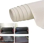 Sofa Leather Repair Kit 35 X 137 Cm Self-Adhesive Leather Repair Patch, Car Scratch Repair Kit Suitable for Sofas, Car Seats, Luggage, Book Binding(Off White)