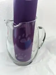 Crystal glass pitcher Etched Doggie paw prints