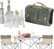 Unique Camping Containers - 12 Camp Condiment Kits, Canvas Travel Condiment Containers, Outdoor Condiment Containers, Army Green, 説明を参照してください, See Description