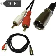 3m XLR 3 Pin Male to 2 RCA Male RVSVAV Jack Speaker Audio Splitter Cable