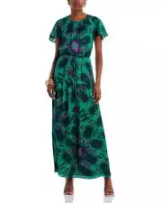 Aqua Flutter Sleeve Drawstring Waist Dress L46829 Womens Size XL