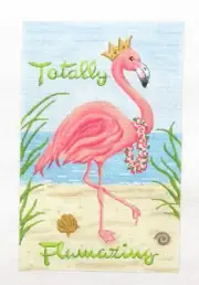 Kate Dickerson Totally Flamazing Flamingo Handpainted Needlepoint Canvas