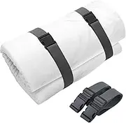 Wowangce 2 Pcs Mattress Topper Straps Adjustable Memory Foam Packing Straps with Buckles for Home Mattress Moving or Storage, Dark Grey(60" X 2")