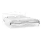 vidaXL Bed Frame without Mattress White Metal 137x187 cm Double HEE