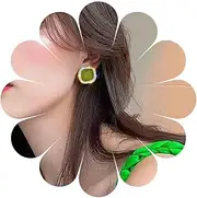 [Xmsrn] Vintage Crystal Stud Earrings Green Enamel Square Earrings Green Resin Square Stud Earrings Rhinestone Square Stud Earrings Jewelry for Women and Girls, Zinc, No Gemstone