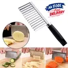 Blade Kitchen Potato Wavy Slicer Knife Cut Crinkle Cutter Chopper Chip Vegetable