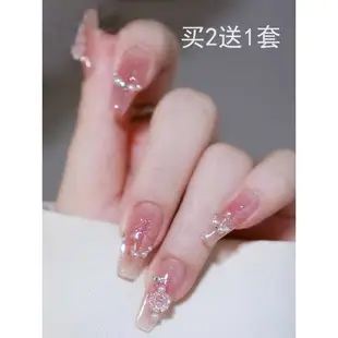 Bubble Rose Nail Art 2023 新款假指甲戴指甲成品可拆卸山茶花長款 Premiumpooiitk.