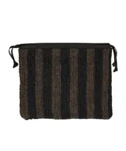 Alysi Striped Drawstring Maxi Clutch Bag One size brown