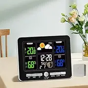 Digital Clock,Wireless Indoor Outdoor Weather Clocks,Thermometer and Humidity Monitor with High Precision Sensor Smart Backlight Digital Alarm Clock Black