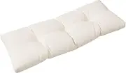 Klear Vu The Gripper Omega Non-Slip Tufted Bench Cushion for Indoor Furniture, Entryway Storage, Bay Window, Corner Nook or Piano Seat, 35 Inches, 01 Ivory
