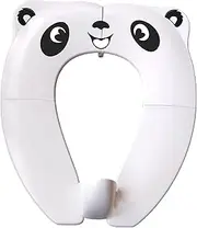 Circle-Q Upgrade Portable Potty Seat with Splash Guard for Toddler, Foldable Travel Potty Seat with Carry Bag, Non-Slip Pads Toilet Potty Training Seat Covers for Baby, Toddlers and Kids (White)