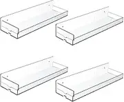 Clear Bathroom Shelves - 4 Pack Clear Floating Bookshelf,Invisible Storage, 15 Inch Photo Record Display with Removable Side Panels for Book Living Room Kitchen Picture Bedroom Decor