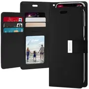 Goospery Apple iPhone 7 / 8 Rich Diary Wallet Flip Case Leather Card Slots Magnetic Cover (Black) IP7-RIC-BLK