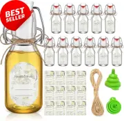 12 Pack 120Ml Small Flip Top Glass Bottles for Brewing & Juices