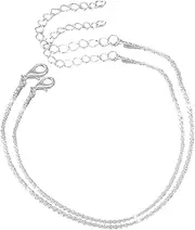 [RGEVGER] Women'S Anklets, Women Ankle Bracelet, Women Sterling Silver Anklet, Dainty Layered Waterproof Anklets, Bead String Style Beach Ankle Chain, Adjustable Jewelry, for Birthday Gifts Suitable, NO