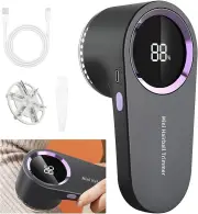 Intelligent Digital Display Fabric Shaver Hair Ball Trimmer Portable Lint Remover with 6 Blade Cutter Head Type C Fast C