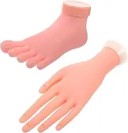 WEKADRIN Left Hand Manicure Fake Foot Model Nail Art Training Set Smooth Surface Quality Material Ideal for Beginners Random Color