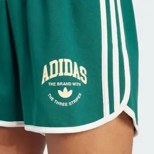 【adidas 愛迪達】短褲 女款 運動褲 三葉草 VRCT SHORT 綠 IR6045