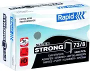 Rapid 24890300 73/8 Super Strong Staples, Hard Galvanised Wire, 8 mm Leg Length,