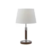 Belmore Contemporary Table Desk Lamp Light Metal Fabric Walnut White