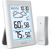 BALDR Indoor Outdoor Thermometer Wireless with Atomic Clock, Battery Powered