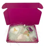 Beauty Box Rose Quartz Facial Massage Skincare Set Roller Gua Sha Crystal