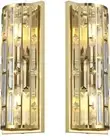 Doraimi Lighting 2 Pack 2 Light Crystal Bathroom Wall Sconce Modern and Concise