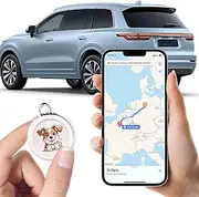 GPS Tracker for Vehicles - Real-Time Tracking Device with Global Coverage for Cars, Kids, Cats, and Dogs - No Subscription, Monthly Fees, or SIM Card Required （Dogs Style）