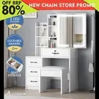 ALFORDSON Dressing Table Stool Set Makeup Mirror Vanity Desk Cabinet White