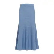 [Gabriela Hearst] Gabriela Hearst-Light Blue Manni Cashmere Midi Skirt-Donna S STAND