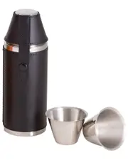 Bey-Berk Leather Wrapped Stainless Steel Flask