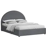 ALFORDSON Bed Frame, Queen Size Bed with Gas Lift Storage, Beds Frame with Padded Headboard for Bedroom, Apartment, Living Room and Office, Howell Grey Fabric