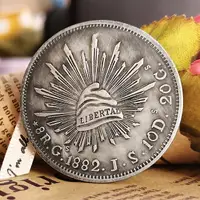 在飛比找樂天市場購物網優惠-抖音同款項鏈原幣鷹洋 墨西哥1882銀幣銀元銀圓 外國錢幣古