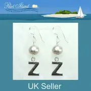 Personalised Freshwater Pearl Earrings with One Silver Grey Baroque Pearl