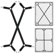 Pieces Bed Sheet Holder Straps Adjustable Bed Sheet Fasteners Elastic 2 Black